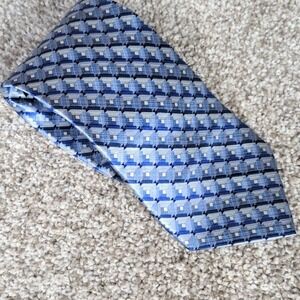 Biella Marco Biella Blue Geometric All Silk Men's Necktie‎ Business